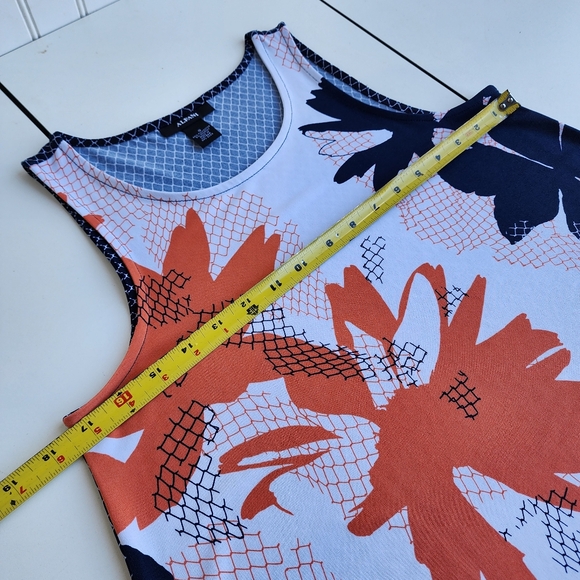 $69 Alfani Multi Navy Fishnet Womens Print Sleeveless Top Stretch S Small - Picture 10 of 11